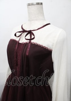 画像3: axes femme POETIQUE / チュールデザインワンピース  ワイン Y-25-07-23-075-AX-OP-SZ-ZY