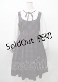 axes femme / チェック柄ドッキングワンピース  ワイン×青 Y-25-07-23-076-AX-OP-SZ-ZY