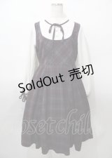 axes femme / チェック柄ドッキングワンピース  ワイン×青 Y-25-07-23-076-AX-OP-SZ-ZY