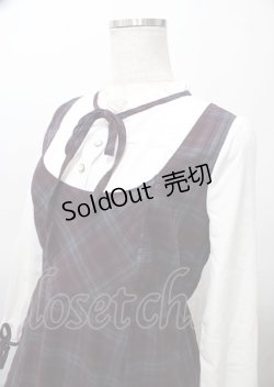 画像3: axes femme / チェック柄ドッキングワンピース  ワイン×青 Y-25-07-23-076-AX-OP-SZ-ZY