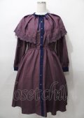 axes femme POETIQUE / 刺繍ケープ付きワンピース  パープル Y-25-07-23-077-AX-OP-SZ-ZY