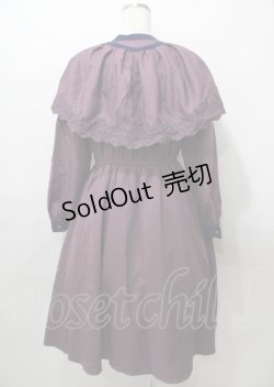 画像2: axes femme POETIQUE / 刺繍ケープ付きワンピース  パープル Y-25-07-23-077-AX-OP-SZ-ZT477