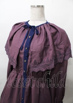 画像3: axes femme POETIQUE / 刺繍ケープ付きワンピース  パープル Y-25-07-23-077-AX-OP-SZ-ZY