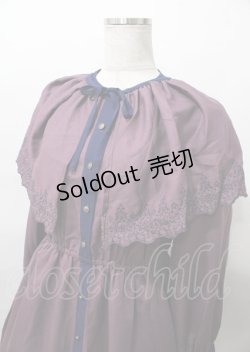 画像3: axes femme POETIQUE / 刺繍ケープ付きワンピース  パープル Y-25-07-23-077-AX-OP-SZ-ZT477