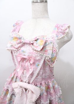 画像3: BABY,THE STARS SHINE BRIGHT / Le Bouquet de la Croix柄Ribbonジャンパースカート  ピンク Y-25-07-23-084-BA-OP-AS-ZY