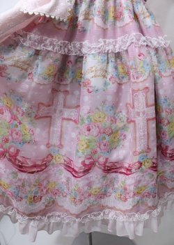 画像4: BABY,THE STARS SHINE BRIGHT / Le Bouquet de la Croix柄Ribbonジャンパースカート  ピンク Y-25-07-23-084-BA-OP-AS-ZY