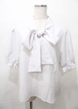 DearMyLoveRose / ボウタイシンプルブラウス LL 白 Y-25-07-23-086-EL-BL-SZ-ZY