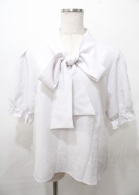 DearMyLoveRose / ボウタイシンプルブラウス LL 白 Y-25-07-23-086-EL-BL-SZ-ZY