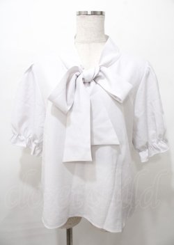 画像1: DearMyLoveRose / ボウタイシンプルブラウス LL 白 Y-25-07-23-086-EL-BL-SZ-ZY