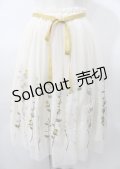 an another angelus / ボタニカルローズ刺繍チュールスカート  生成り Y-25-07-23-097-CA-SK-SZ-ZY
