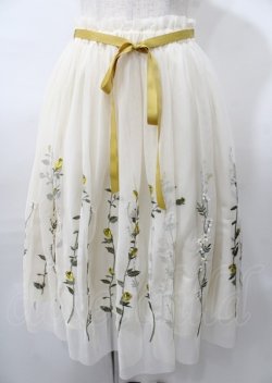 画像1: an another angelus / ボタニカルローズ刺繍チュールスカート  生成り Y-25-07-23-097-CA-SK-SZ-ZY