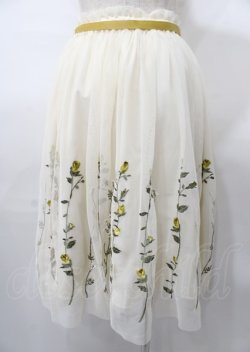 画像2: an another angelus / ボタニカルローズ刺繍チュールスカート  生成り Y-25-07-23-097-CA-SK-SZ-ZY