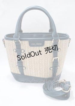 画像1: axes femme / ベルトデザイン雑材バッグ  グリーン Y-25-07-23-013-AX-BG-SZ-ZY