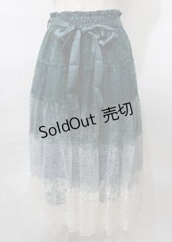 画像1: axes femme / グラデカラーレーススカート  グリーン Y-25-07-23-102-AX-SK-SZ-ZY