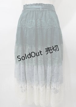 画像2: axes femme / グラデカラーレーススカート  グリーン Y-25-07-23-102-AX-SK-SZ-ZY