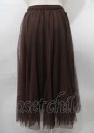 画像2: axes femme / ロングチュールスカート  ブラウン Y-25-07-23-103-AX-SK-SZ-ZT480 (2)