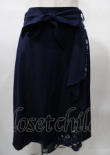 ingni / 花柄切替スカート  紺 Y-25-07-23-105-LO-SK-SZ-ZY