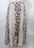axes femme / 花柄ｘレーススカート  生成り Y-25-07-23-109-AX-SK-SZ-ZY