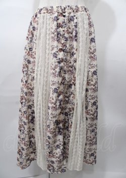画像1: axes femme / 花柄ｘレーススカート  生成り Y-25-07-23-109-AX-SK-SZ-ZY