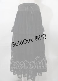 axes femme / 編上レースティアードスカート F 黒 Y-25-07-23-112-AX-SK-SZ-ZY