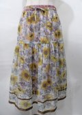 axes femme / ひまわり柄シアースカート M ピンク Y-25-07-23-114-AX-SK-SZ-ZY