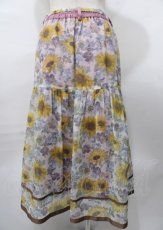 画像2: axes femme / ひまわり柄シアースカート M ピンク Y-25-07-23-114-AX-SK-SZ-ZT478 (2)