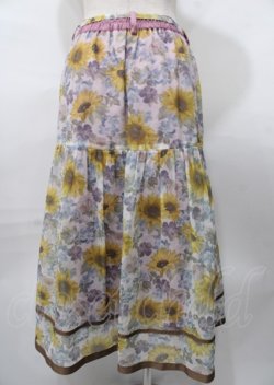 画像2: axes femme / ひまわり柄シアースカート M ピンク Y-25-07-23-114-AX-SK-SZ-ZY
