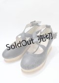 axes femme / クロスベルトウエッジパンプス L 黒 Y-25-07-23-029-AX-SH-SZ-ZY