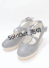axes femme / クロスベルトウエッジパンプス L 黒 Y-25-07-23-029-AX-SH-SZ-ZY