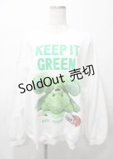 MILKBOY / GREEN BEAR スウェット L ホワイト Y-25-07-25-057-MB-TO-SZ-ZY
