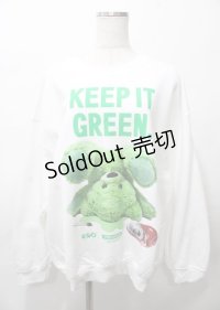 MILKBOY / GREEN BEAR スウェット L ホワイト Y-25-07-25-057-MB-TO-SZ-ZY
