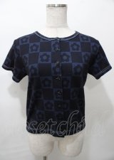 Candy Stripper / FLOWER BLOCKINGカーディガン 2 ネイビー Y-25-07-25-059-PU-TO-SZ-ZY
