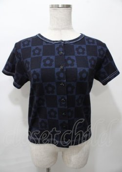 画像1: Candy Stripper / FLOWER BLOCKINGカーディガン 2 ネイビー Y-25-07-25-059-PU-TO-SZ-ZY