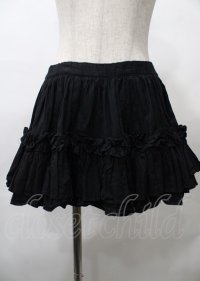 Na+H / フリルスカート  黒 Y-25-07-25-074-PU-SK-SZ-ZY