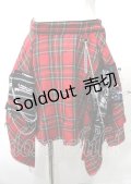 MAD / 変形チェックスカート  赤 Y-25-07-25-075-PU-SK-SZ-ZY