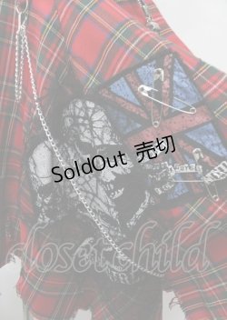 画像4: MAD / 変形チェックスカート  赤 Y-25-07-25-075-PU-SK-SZ-ZY