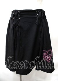 NieR Clothing / 編み上げスカート  黒 Y-25-07-25-076-PU-SK-SZ-ZY