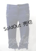Ozz oneste / 薔薇刺繍七分丈スキニーパンツ  ブルー Y-25-07-25-080-OO-PA-SZ-ZY