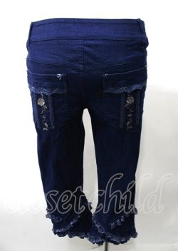 画像2: Ozz oneste / 薔薇刺繍七分丈スキニーパンツ  ブルー Y-25-07-25-080-OO-PA-SZ-ZY