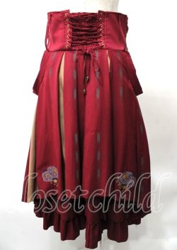 画像2: Ozz oneste / 椿刺繍袴スカート  エンジ Y-25-07-25-081-OO-SK-SZ-ZY