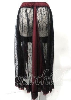 画像2: Qutie Frash / 蜘蛛の巣レースフィッシュテールスカート  黒×赤 Y-25-07-25-088-QU-SK-SZ-ZY