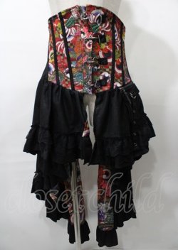 画像1: Qutie Frash / コルセットスカート  黒×赤 Y-25-07-25-090-QU-SK-SZ-ZY