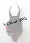 Qutie Frash / ラップ付きホルターコルセットベスト  黒×赤 Y-25-07-25-093-QU-OP-SZ-ZY