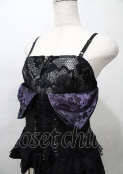 画像3: Qutie Frash / アシンメトリーコルセットビスチェ  黒 Y-25-07-25-095-QU-TO-SZ-ZY