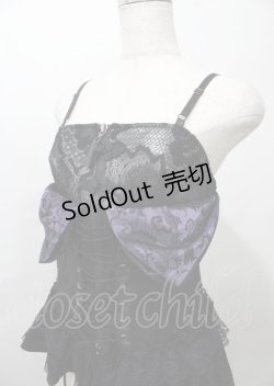 画像3: Qutie Frash / アシンメトリーコルセットビスチェ  黒 Y-25-07-25-095-QU-TO-SZ-ZY