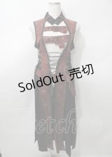 Qutie Frash / ベルトロングベスト 黒×赤 Y-25-07-25-096-QU-TO-SZ-ZS