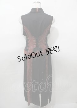 画像2: Qutie Frash / ベルトロングベスト 黒×赤 Y-25-07-25-096-QU-TO-SZ-ZS