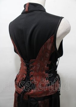 画像4: Qutie Frash / ベルトロングベスト  黒×赤 Y-25-07-25-096-QU-TO-SZ-ZY