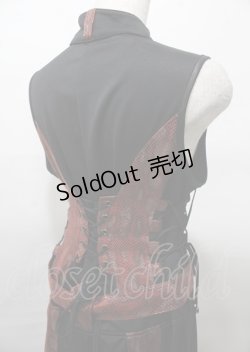 画像4: Qutie Frash / ベルトロングベスト 黒×赤 Y-25-07-25-096-QU-TO-SZ-ZS