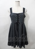 MIHO MATSUDA / 胸元レースアップジャンパースカート M ネイビー Y-25-07-25-098-GO-OP-SZ-ZY